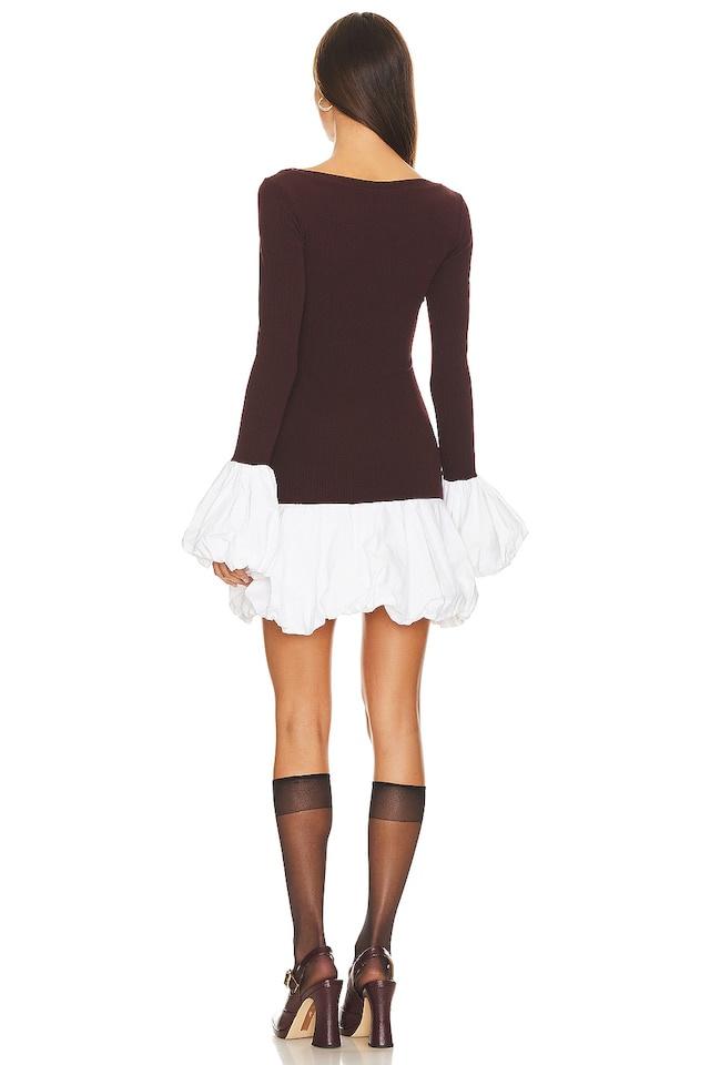 Candice Balloon Sleeves Knit Mini Dress