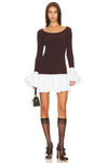 Candice Balloon Sleeves Knit Mini Dress