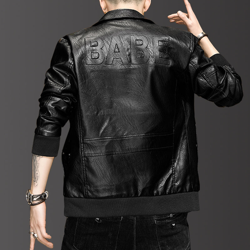 Simulation Leather Jacket Tide Brand Casual Plus Size Men's Clothing