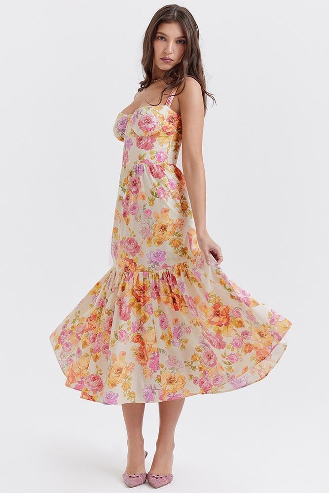 Cottie Printed Flare Midi Dress