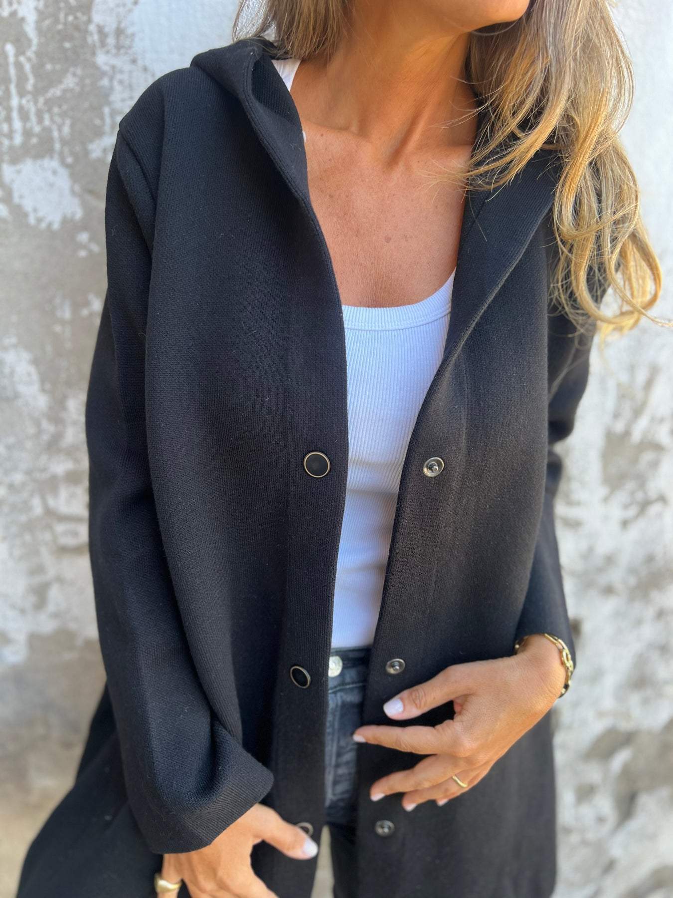 LILLIAN - CASUAL SINGLE-BREASTED BLAZER WITH HOOD