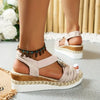 Leather Platform Wedge Orthopedic Sandals