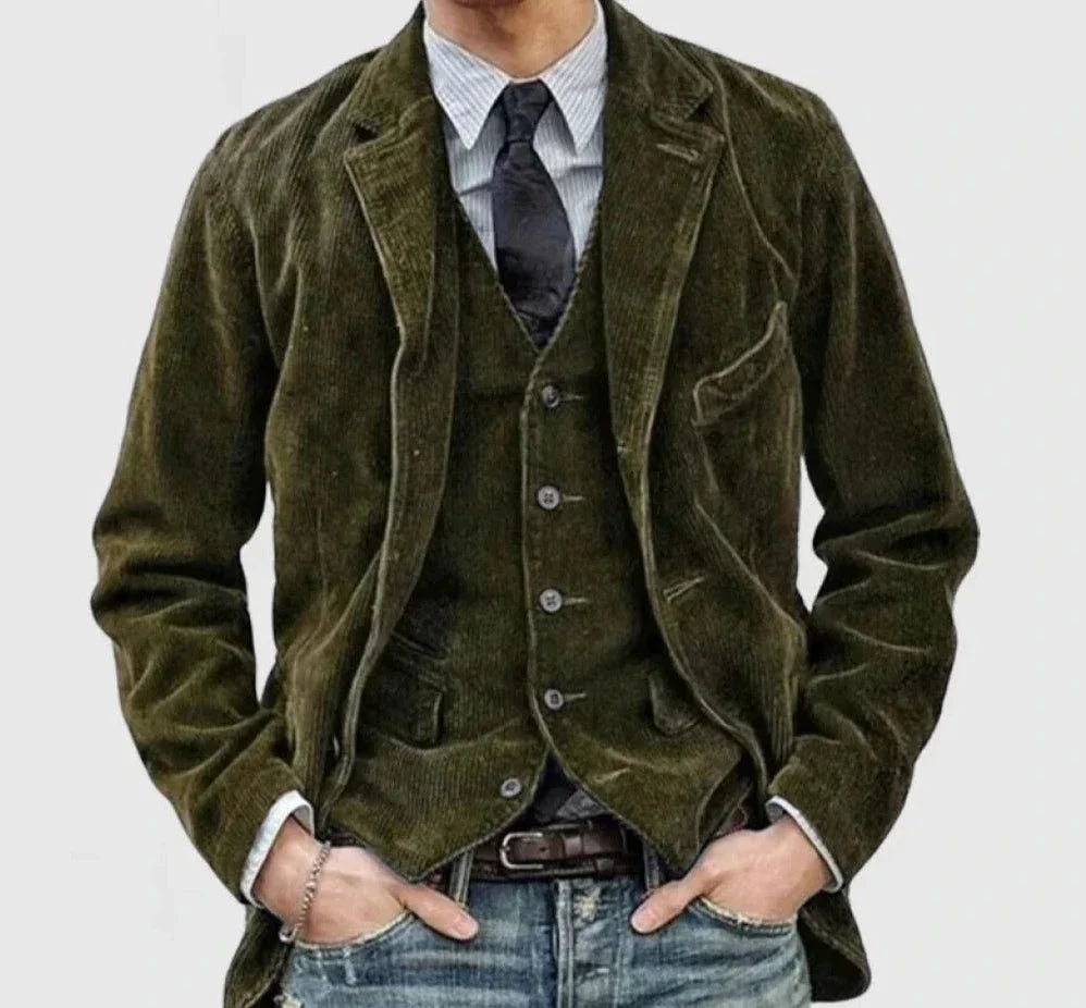 FLORIAN | CORDUROY BLAZER AND VEST SET