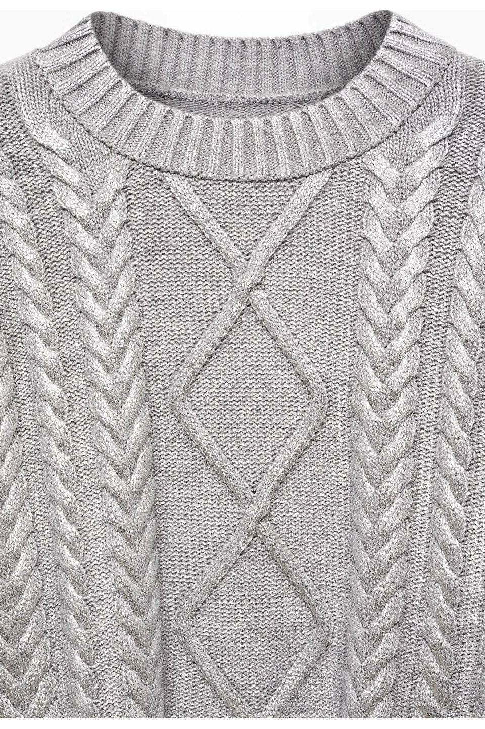 Genevieve Metallic Foiled Cable-knit Sweater