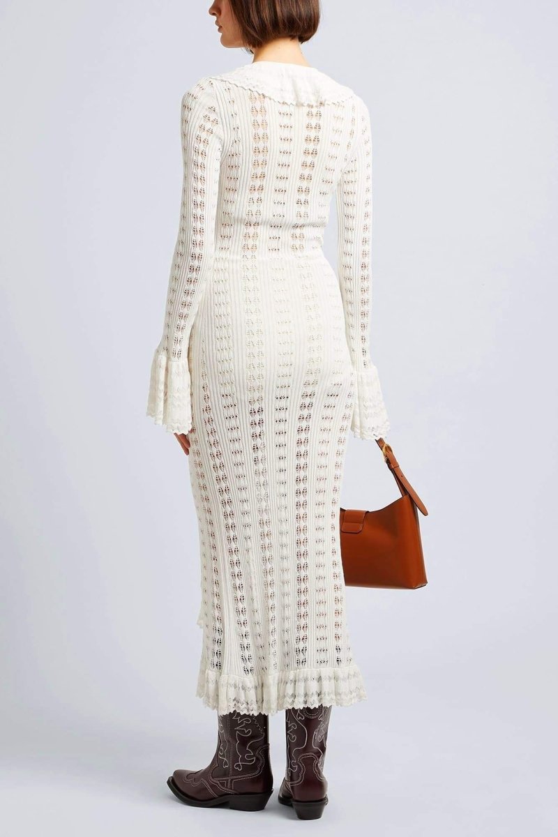 Georgia Ruffled Crochet Midi Dress