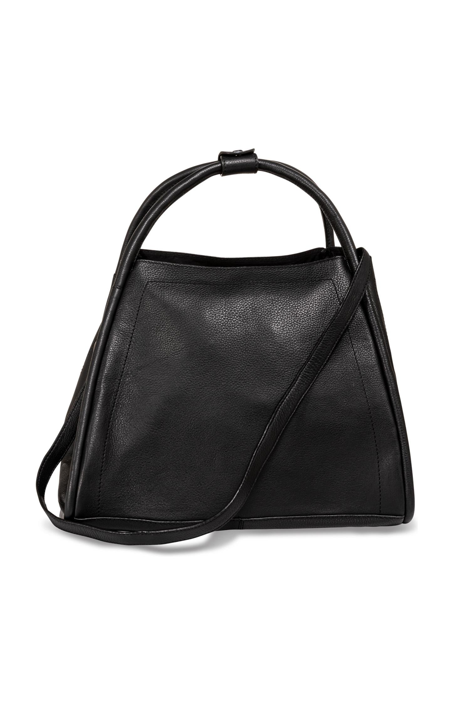 Grote leren shopper - Black