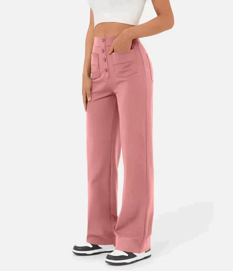 Aubrey™ | Elastic trousers with high waist