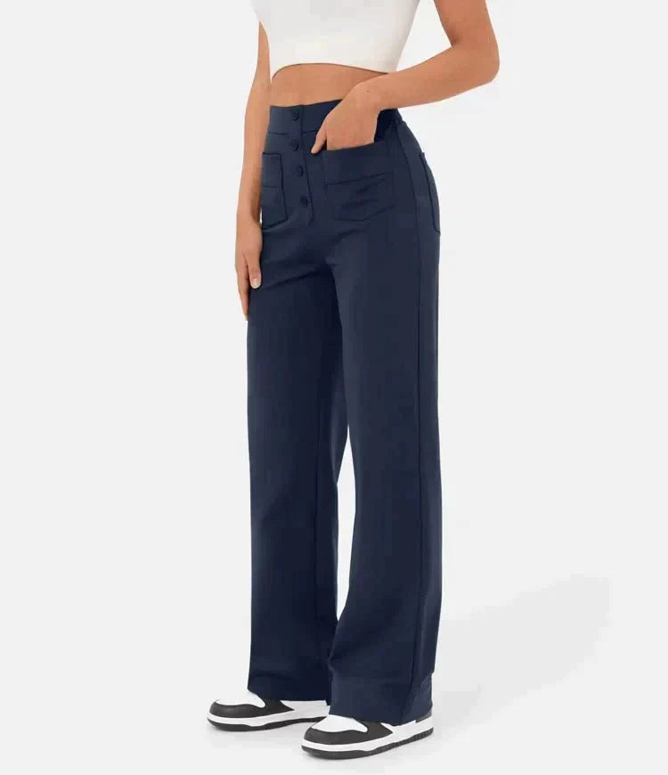 Aubrey™ | Elastic trousers with high waist