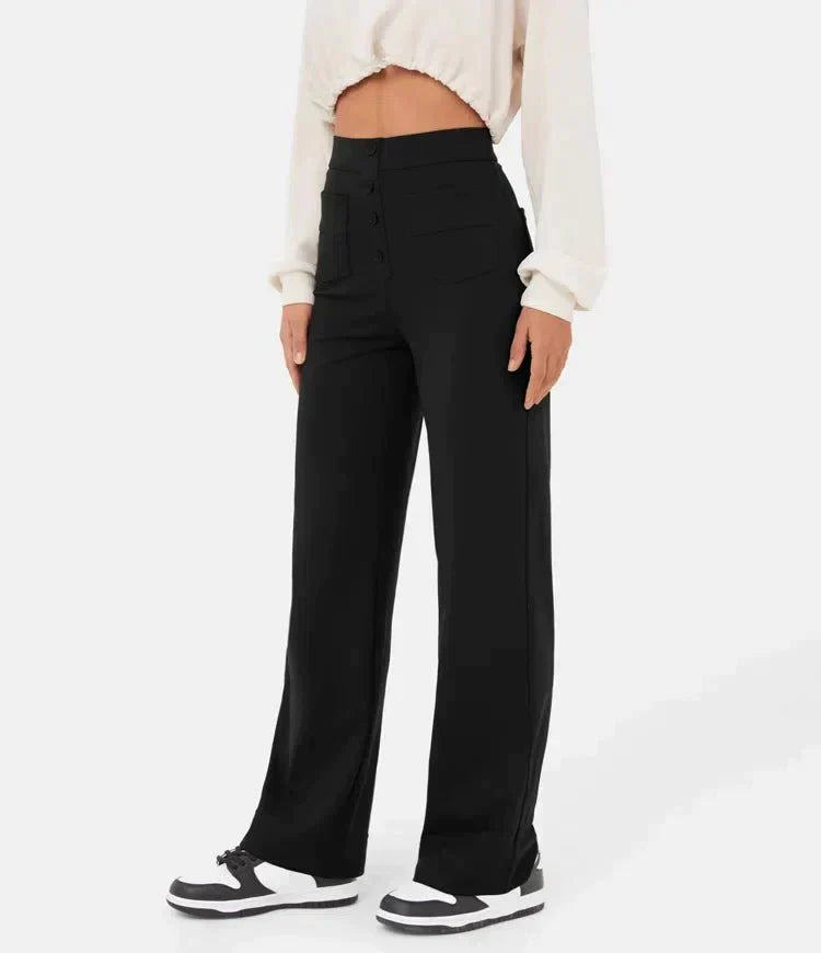 Aubrey™ | Elastic trousers with high waist