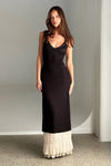 Irene V-neck Lace Trim Maxi Dress