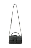 Leren cross-body tas in croco - Black