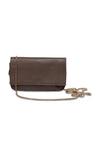 Leren mini tas met ketting - Coffee Quartz Dark Brown