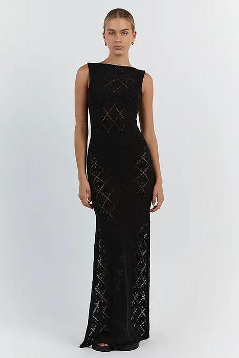 Lynn Knit Slit Maxi Dress