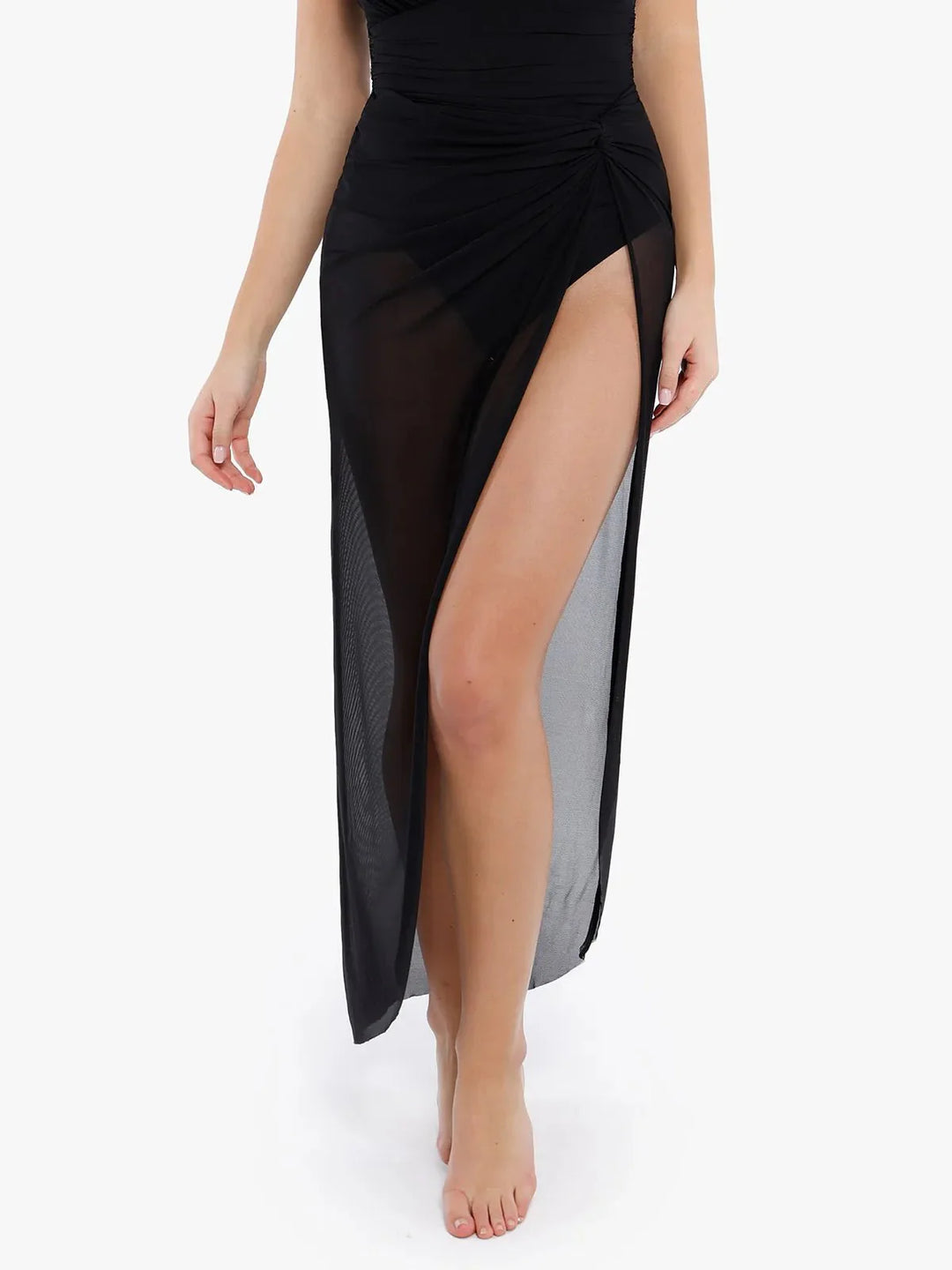 Bias Twist Mesh Sarong Coverup