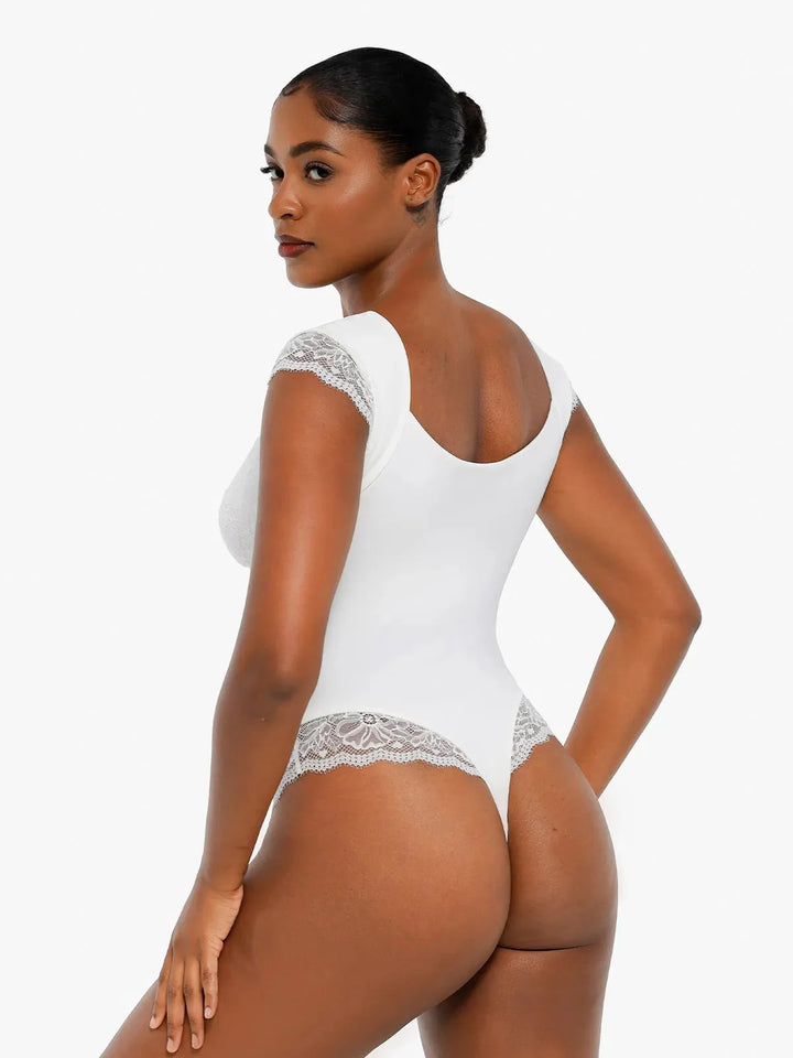 Shapewear Cap Sleeve Slimming Lace Cup Bodysuit