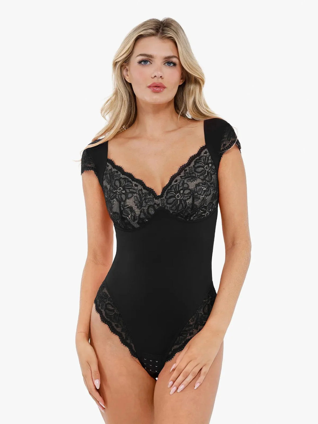 Shapewear Cap Sleeve Slimming Lace Cup Bodysuit