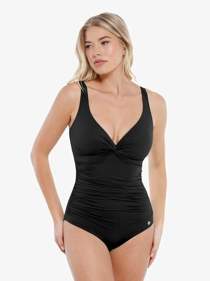 Shapewear Twist Front Ruched Sculpting Swimsuit