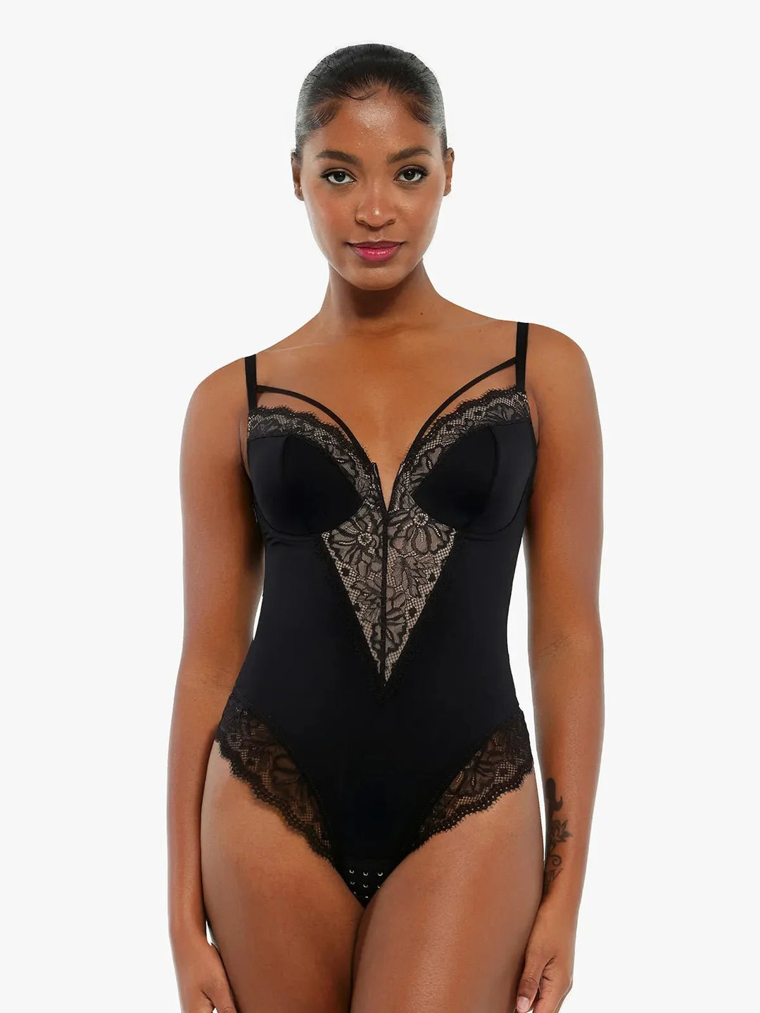 Shapewear Strappy Tummy Control Lace Inset Bodysuit