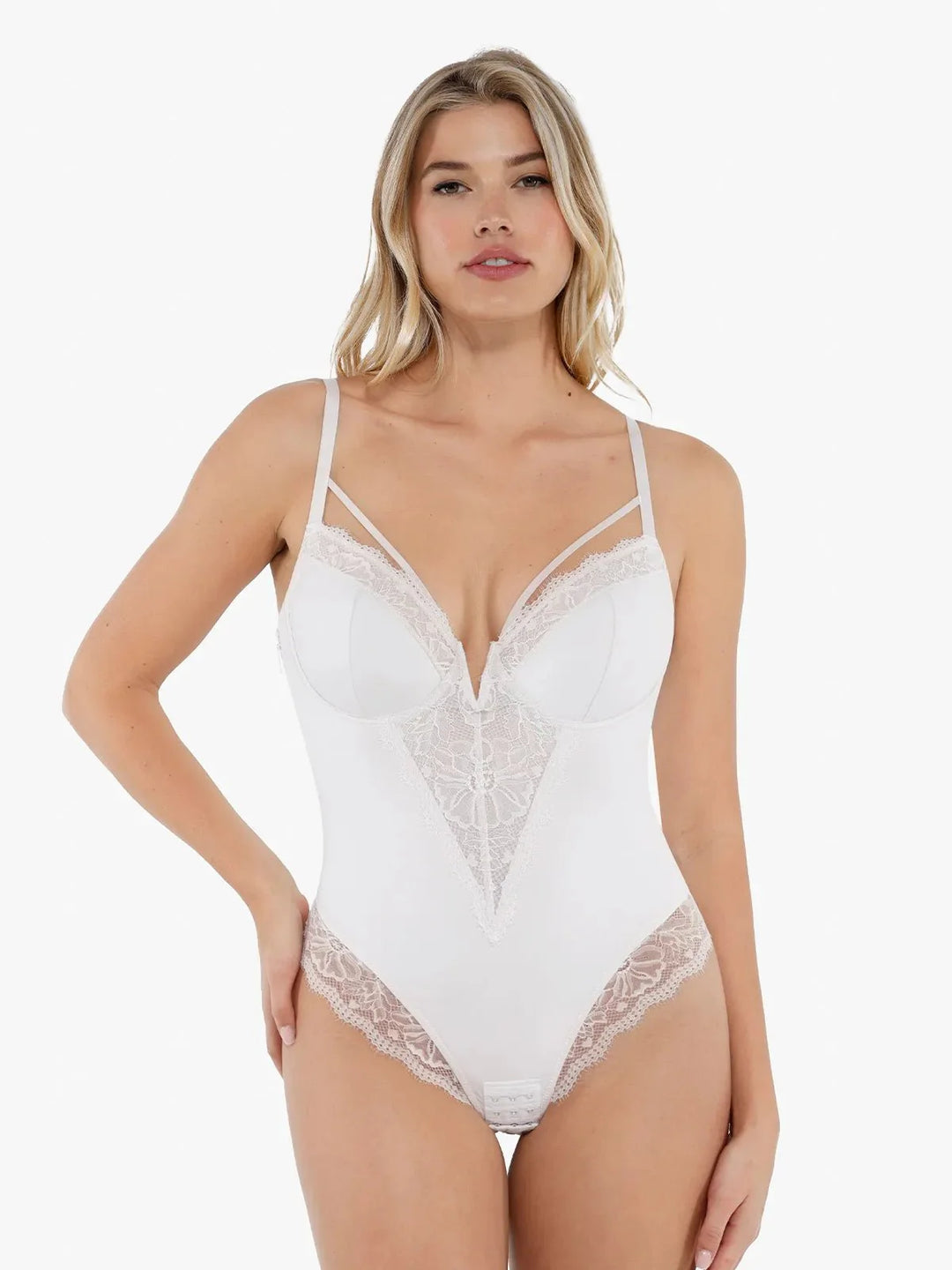 Shapewear Strappy Tummy Control Lace Inset Bodysuit