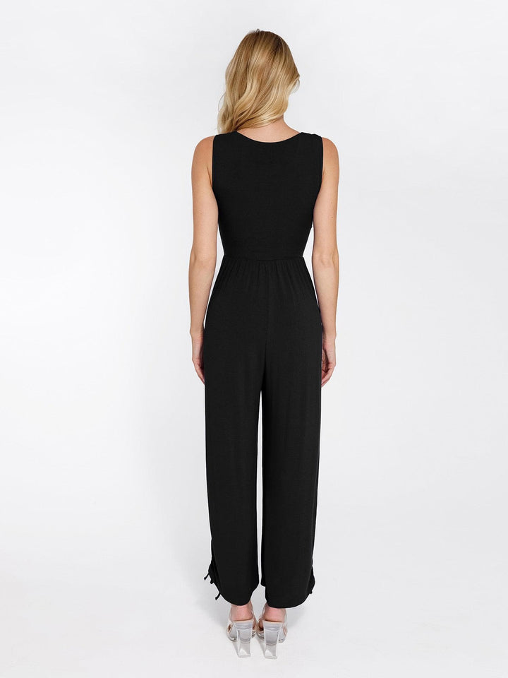 Shapewear Modal Square Neck Tummy Control Wide Leg Jumpsuit