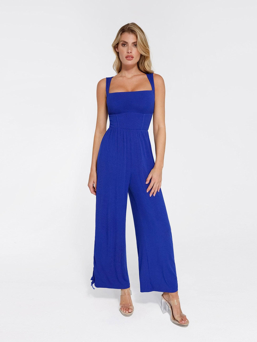 Shapewear Modal Square Neck Tummy Control Wide Leg Jumpsuit