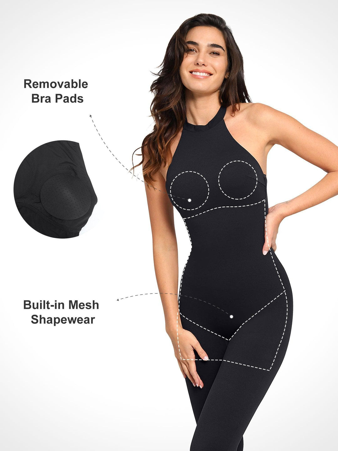 Shapewear Body-Sculpting Halter Neck Jumpsuit