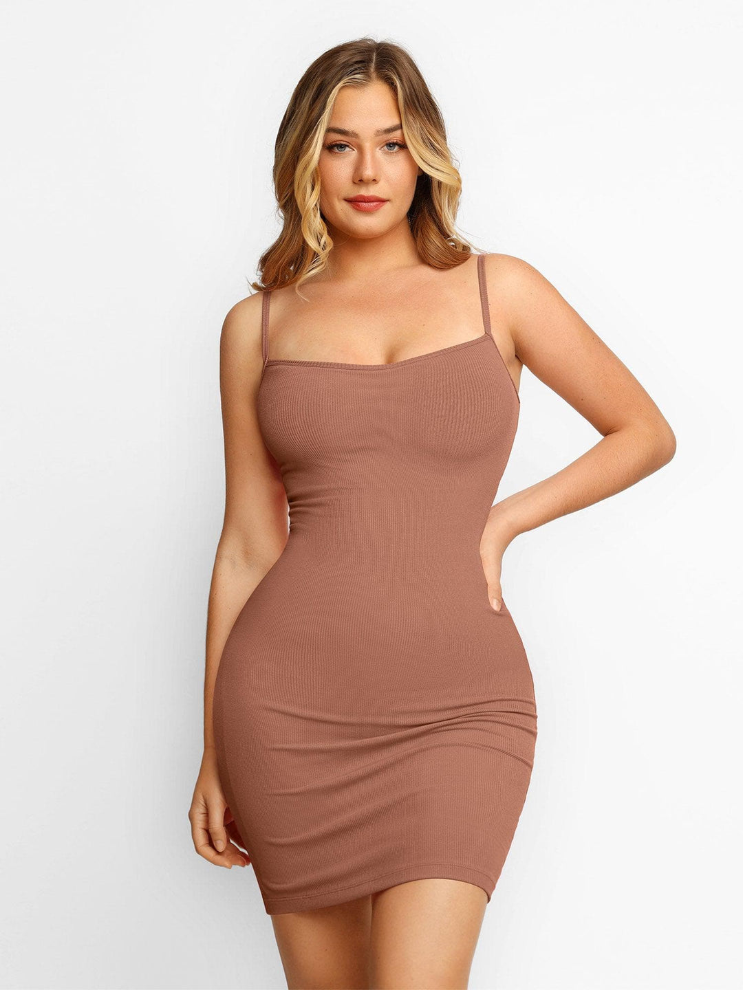 Shapewear Solid Modal Butt Lift Mini Slip Dress