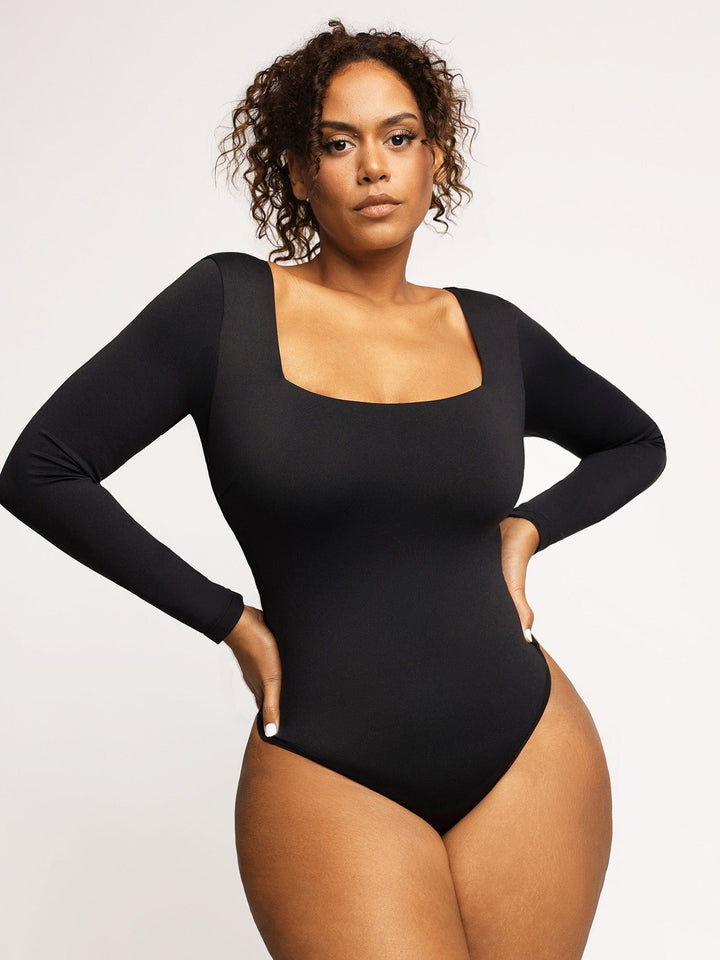 Shapewear Contour Long Sleeve Square Neck Bodysuit