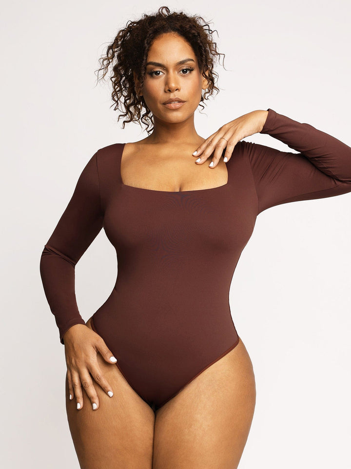 Shapewear Contour Long Sleeve Square Neck Bodysuit