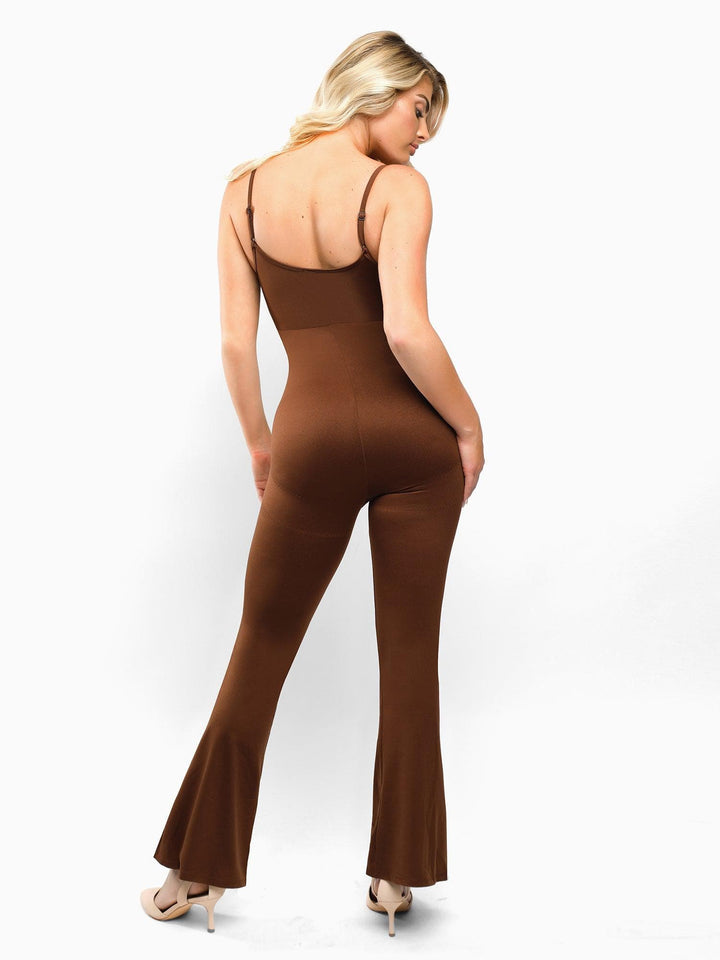 Shapewear Butt Lift Flare Leg Strappy Jumpsuit