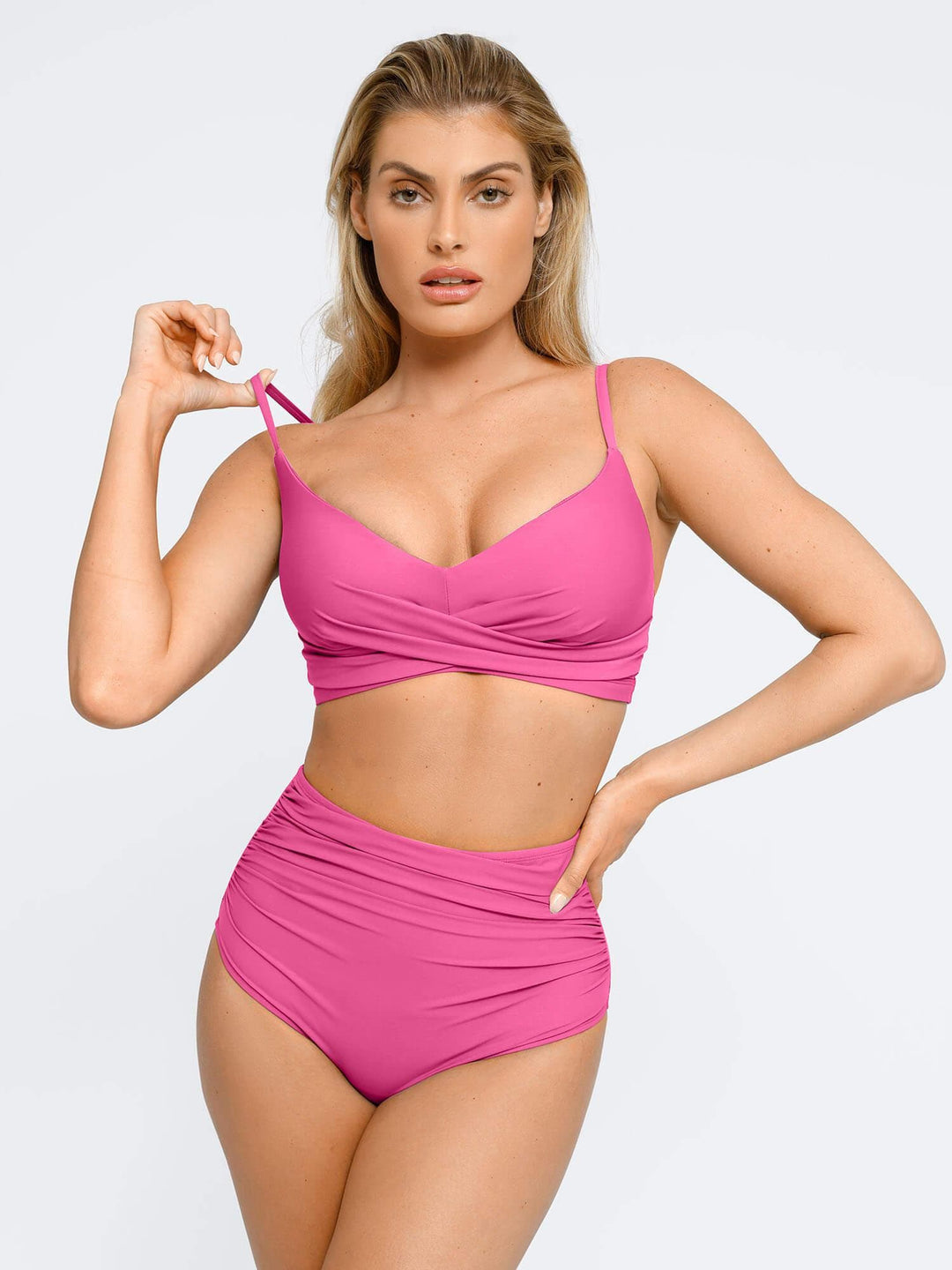 Shapewear Ruched Sculpting Bikini Top and Bottom Set