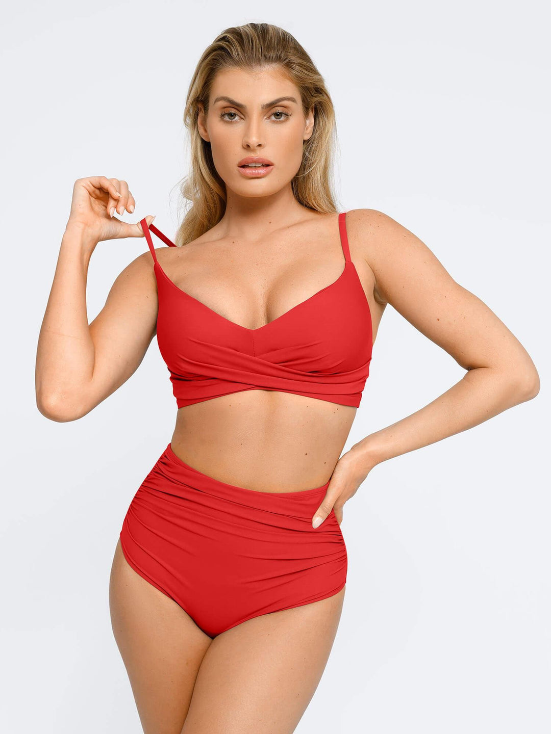 Shapewear Ruched Sculpting Bikini Top and Bottom Set