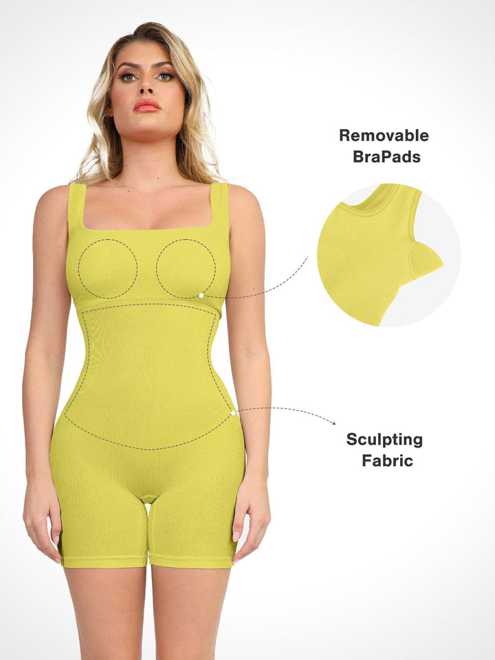 Shapewear Seamless Square Neck Smoothing Sport Romper