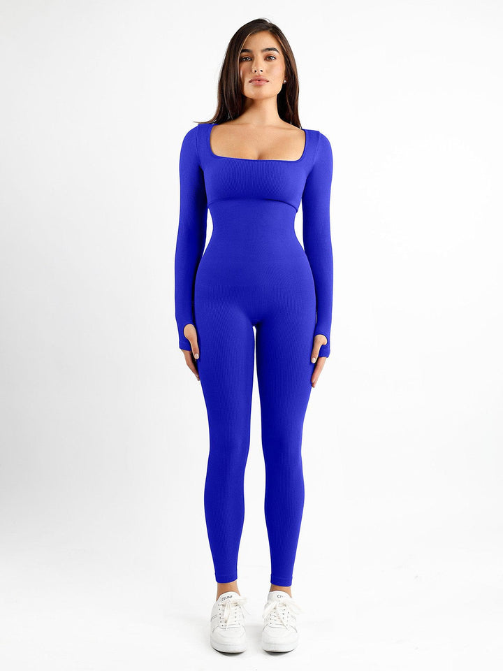 Shapewear Seamless Thumb Hole Long Sleeve Jumpsuit