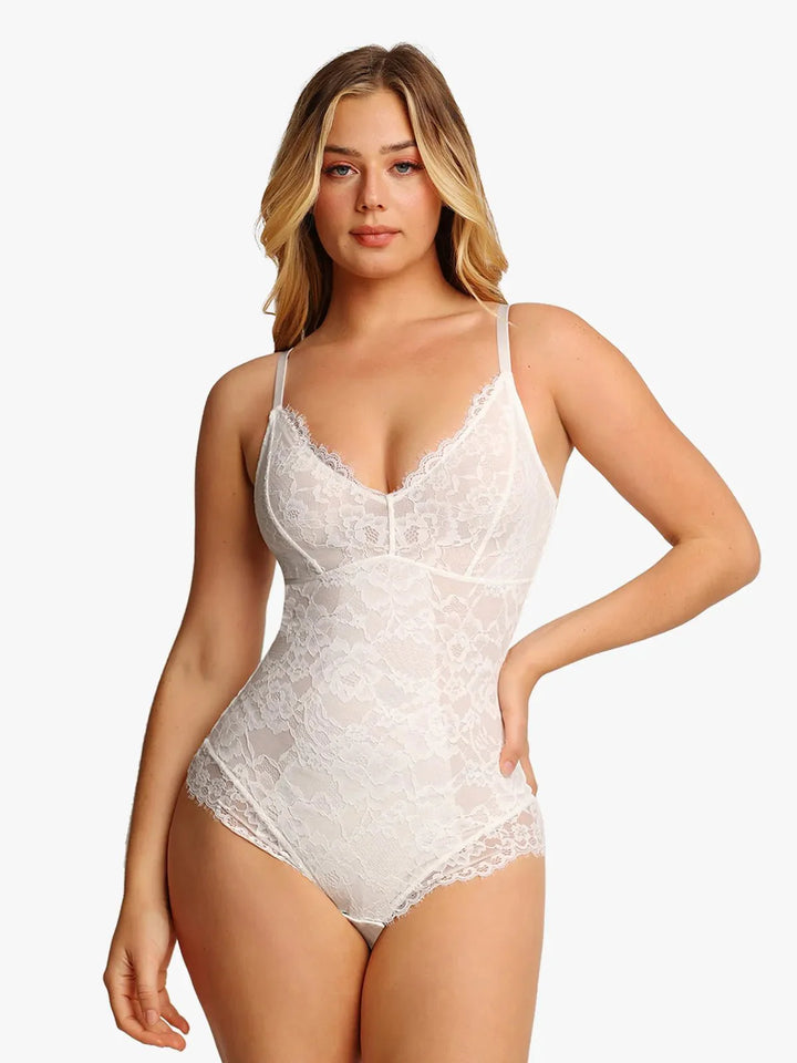 Shapewear Firm Control Smoothing Full Lace Thong Bodysuit