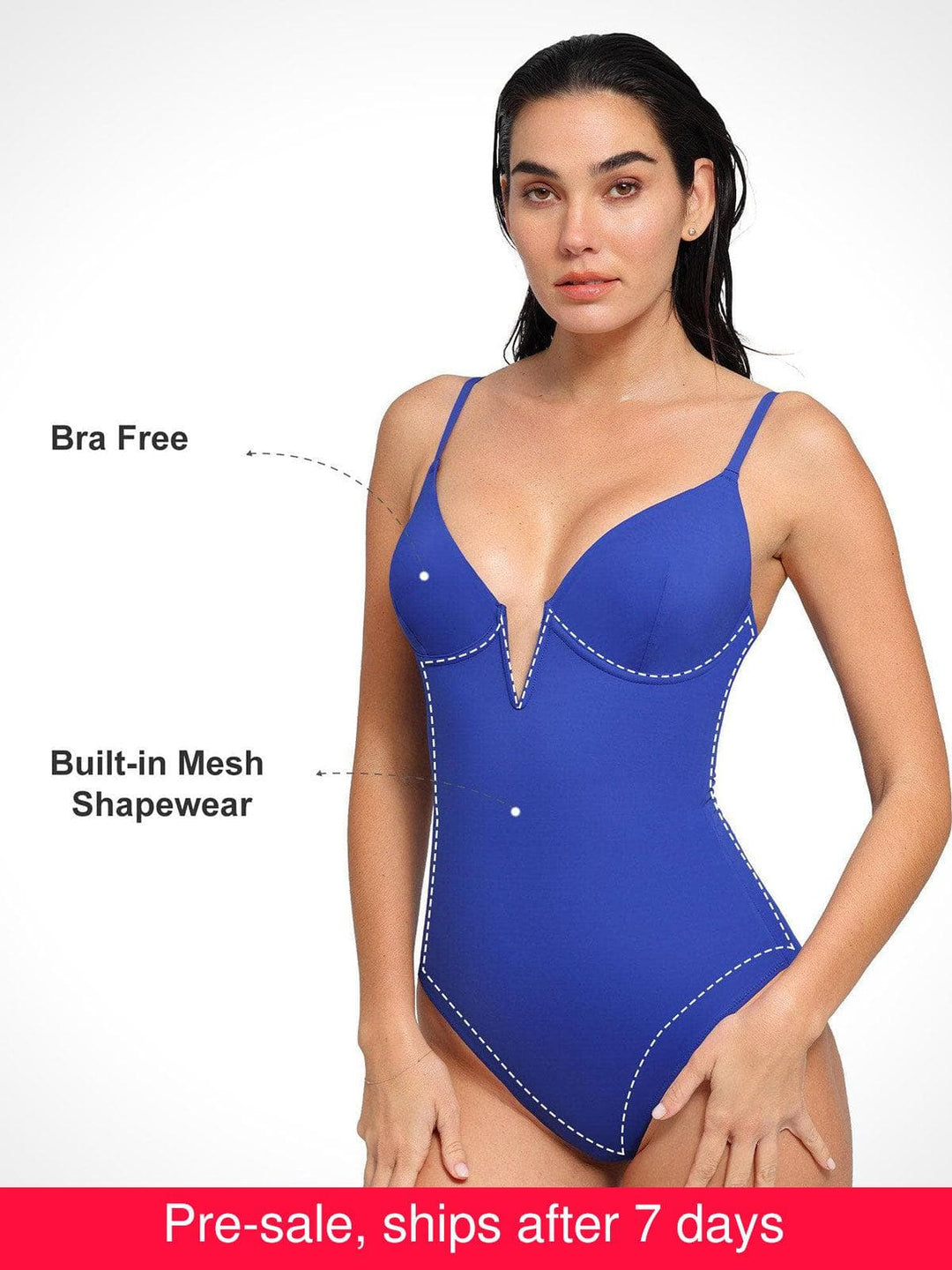 Shapewear Plunging V Slimming One-Piece Swimsuit