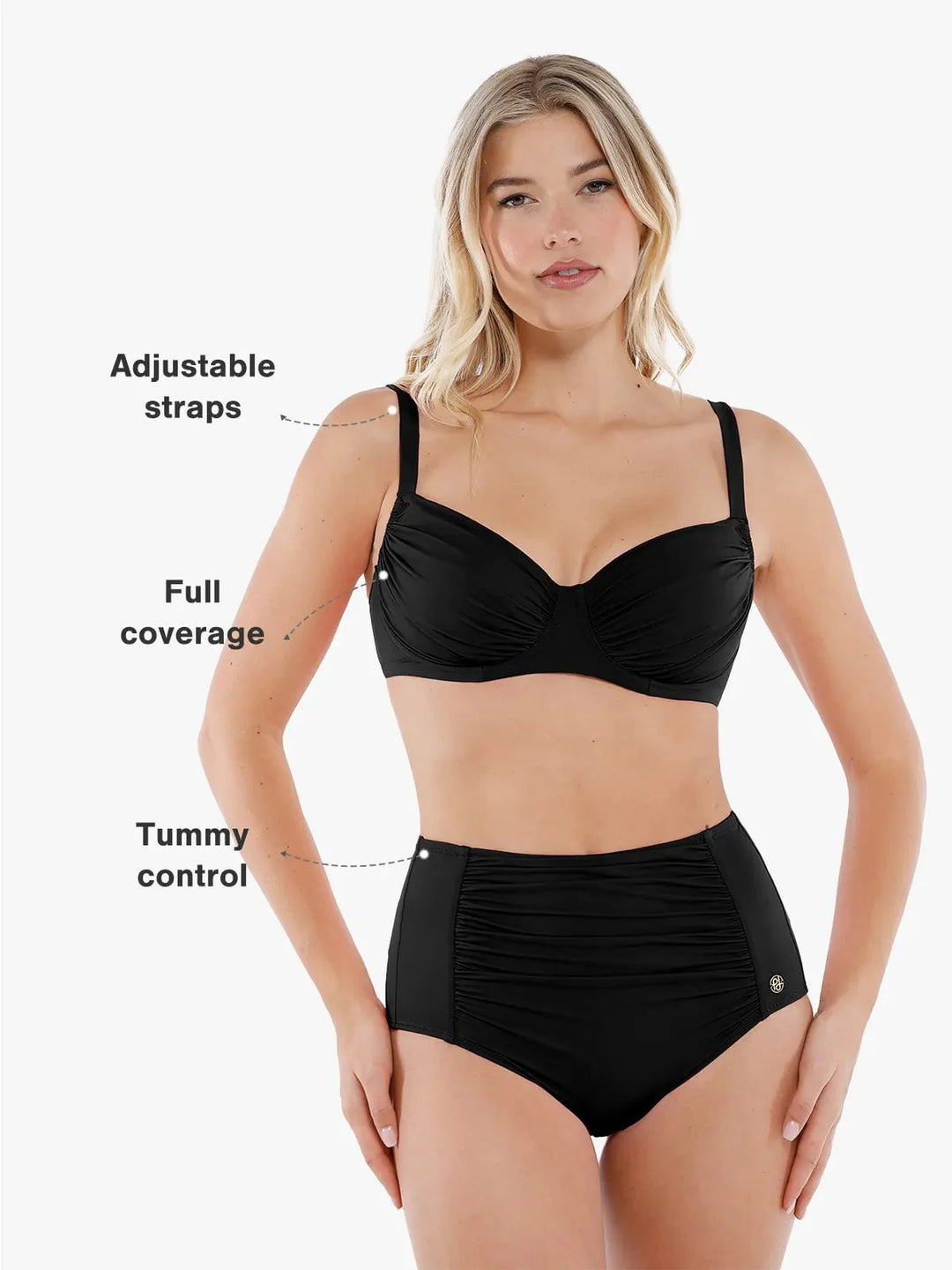 Shapewear Ruched Tummy Control Bikini Set