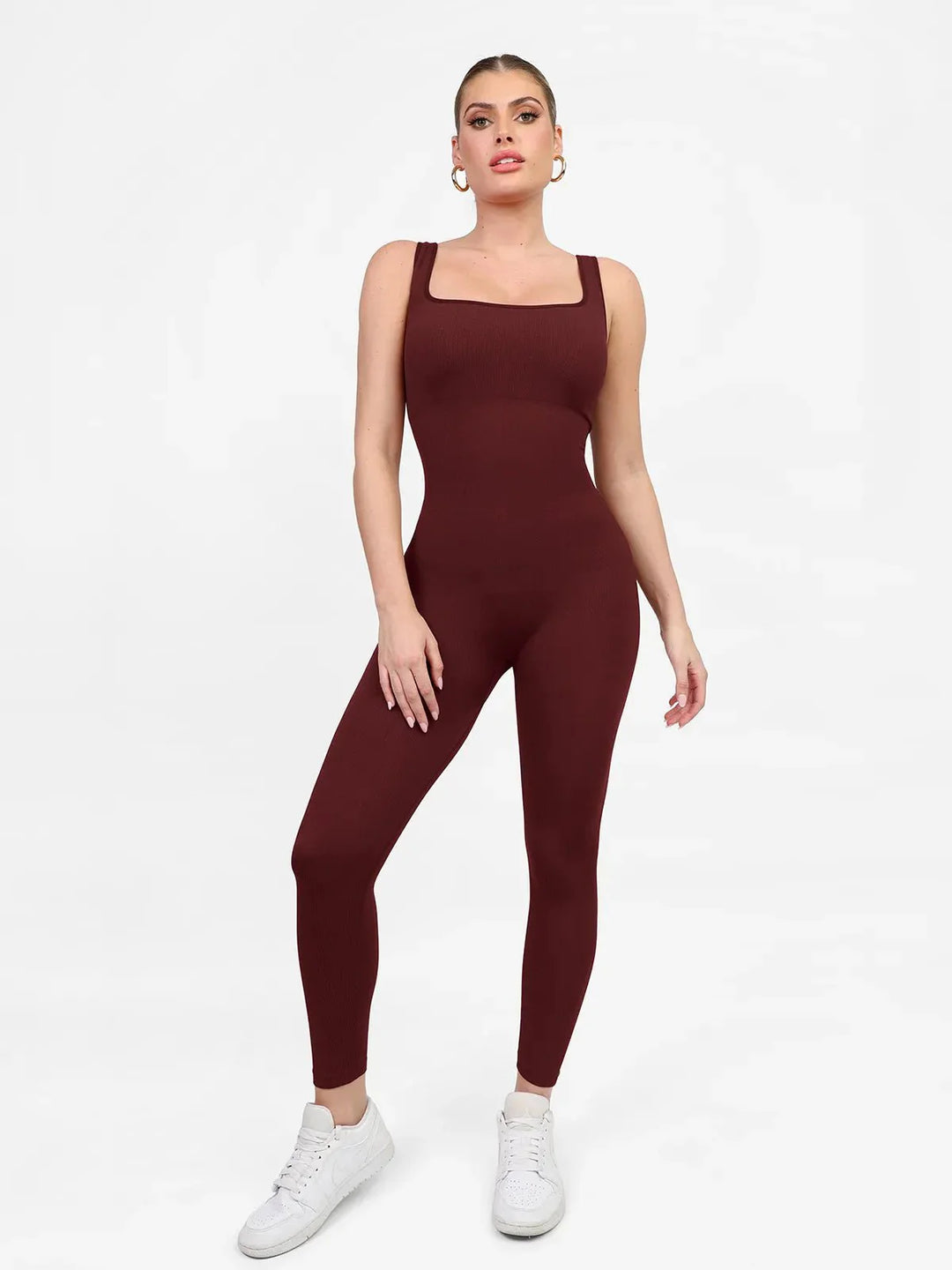 Shapewear Seamless Square Neck Tank Workout Jumpsuit