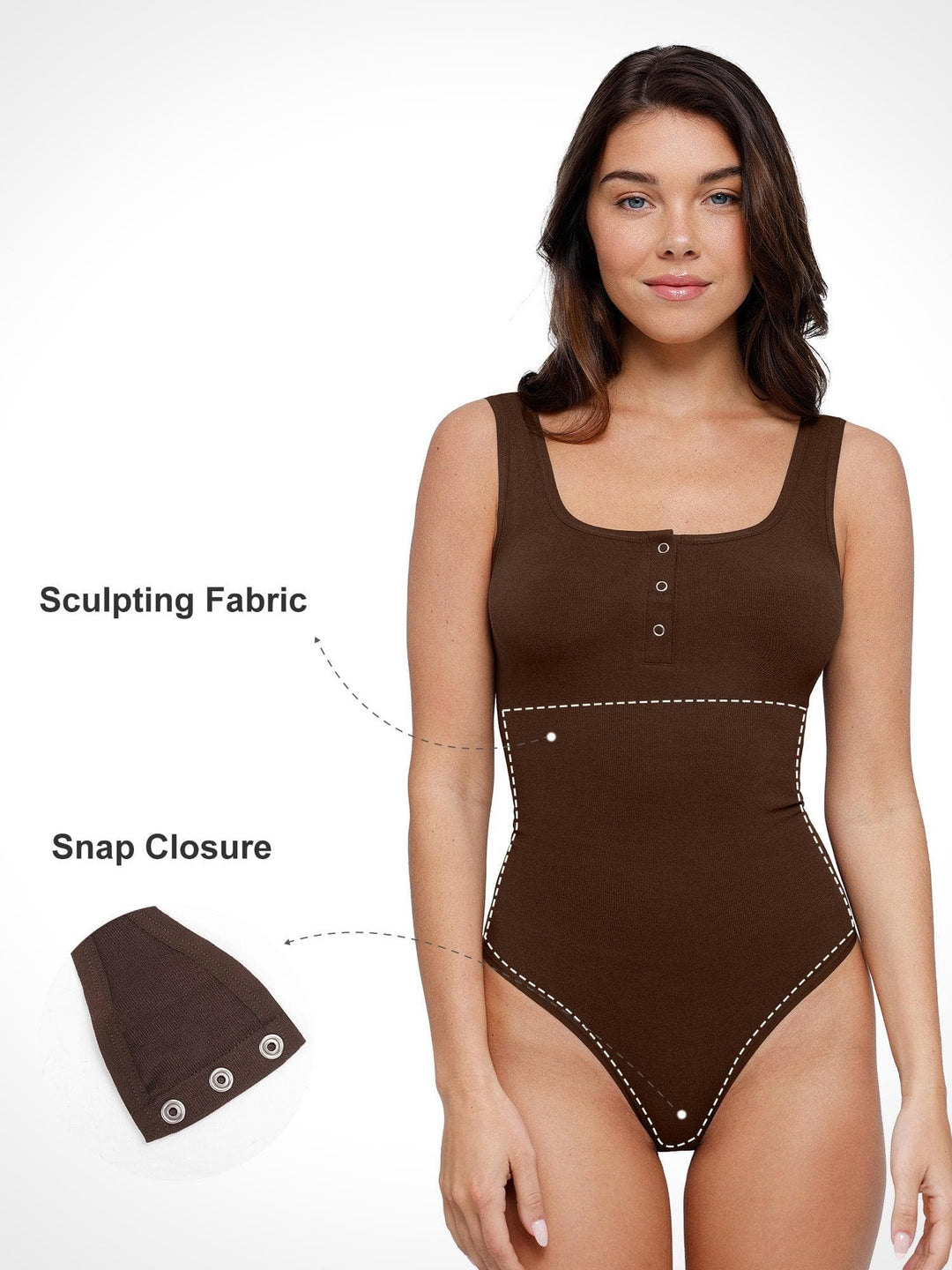 Shapewear Seamless Modal Henley Tank Bodysuit