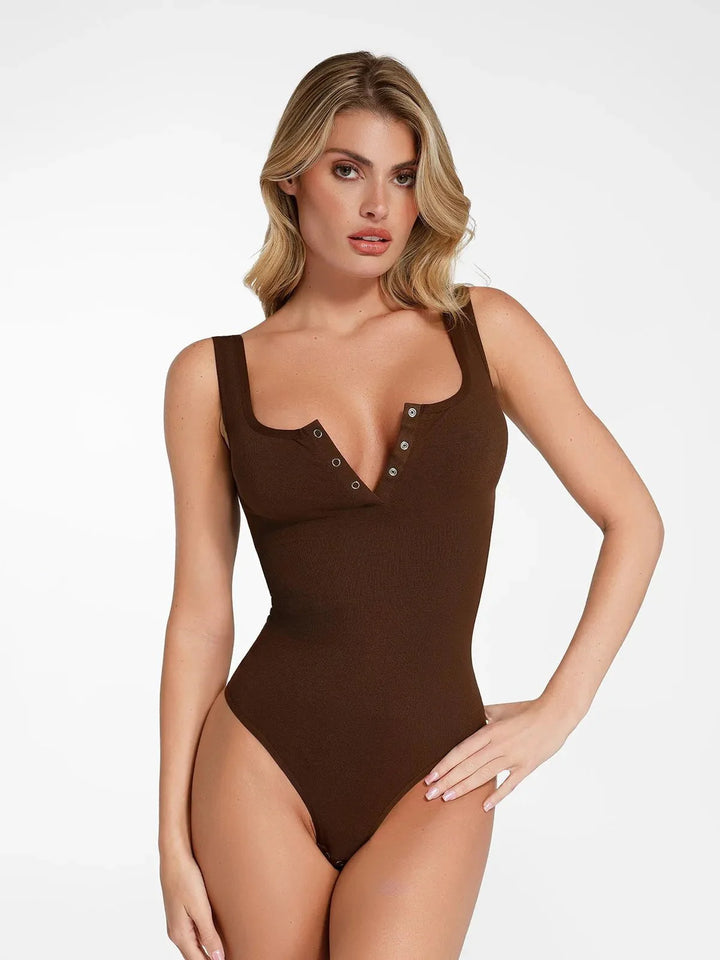 Shapewear Seamless Modal Henley Tank Bodysuit