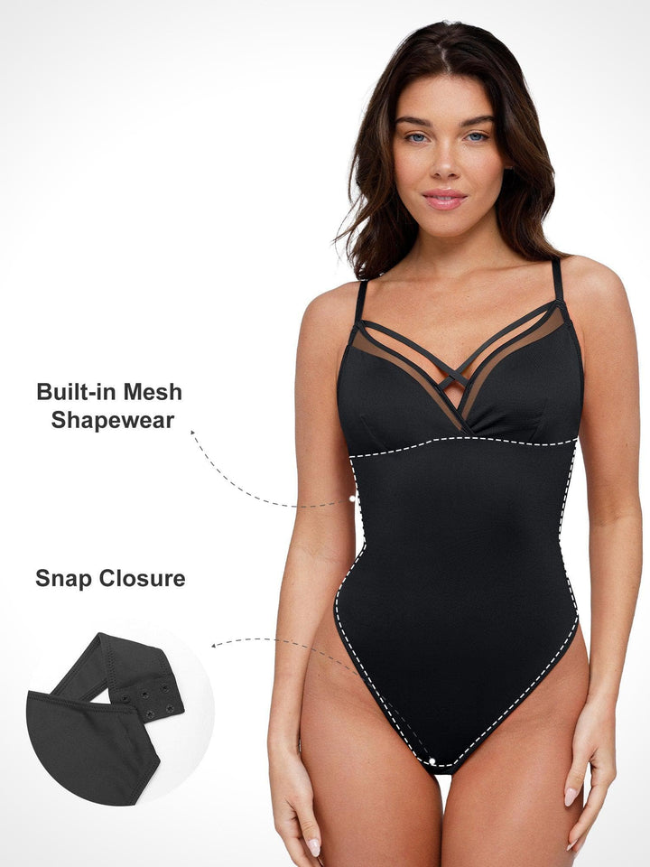 Shapewear Sheer Mesh Sleeveless Tummy Control Bodysuit