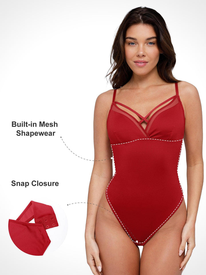 Shapewear Sheer Mesh Sleeveless Tummy Control Bodysuit