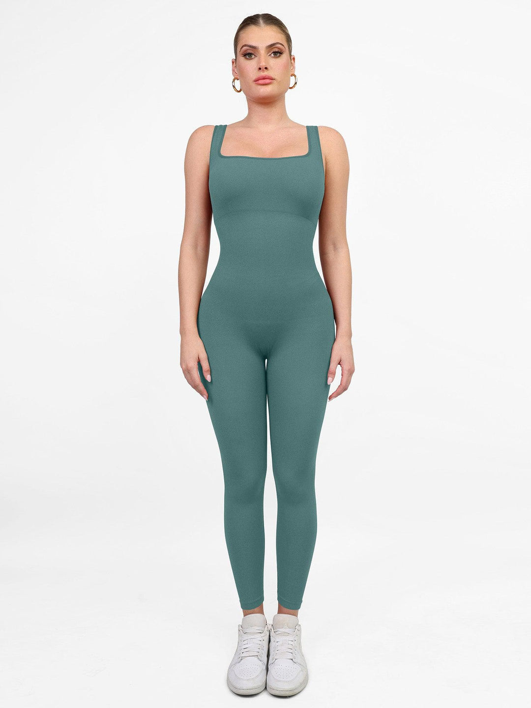 Shapewear Seamless Square Neck Tank Workout Jumpsuit