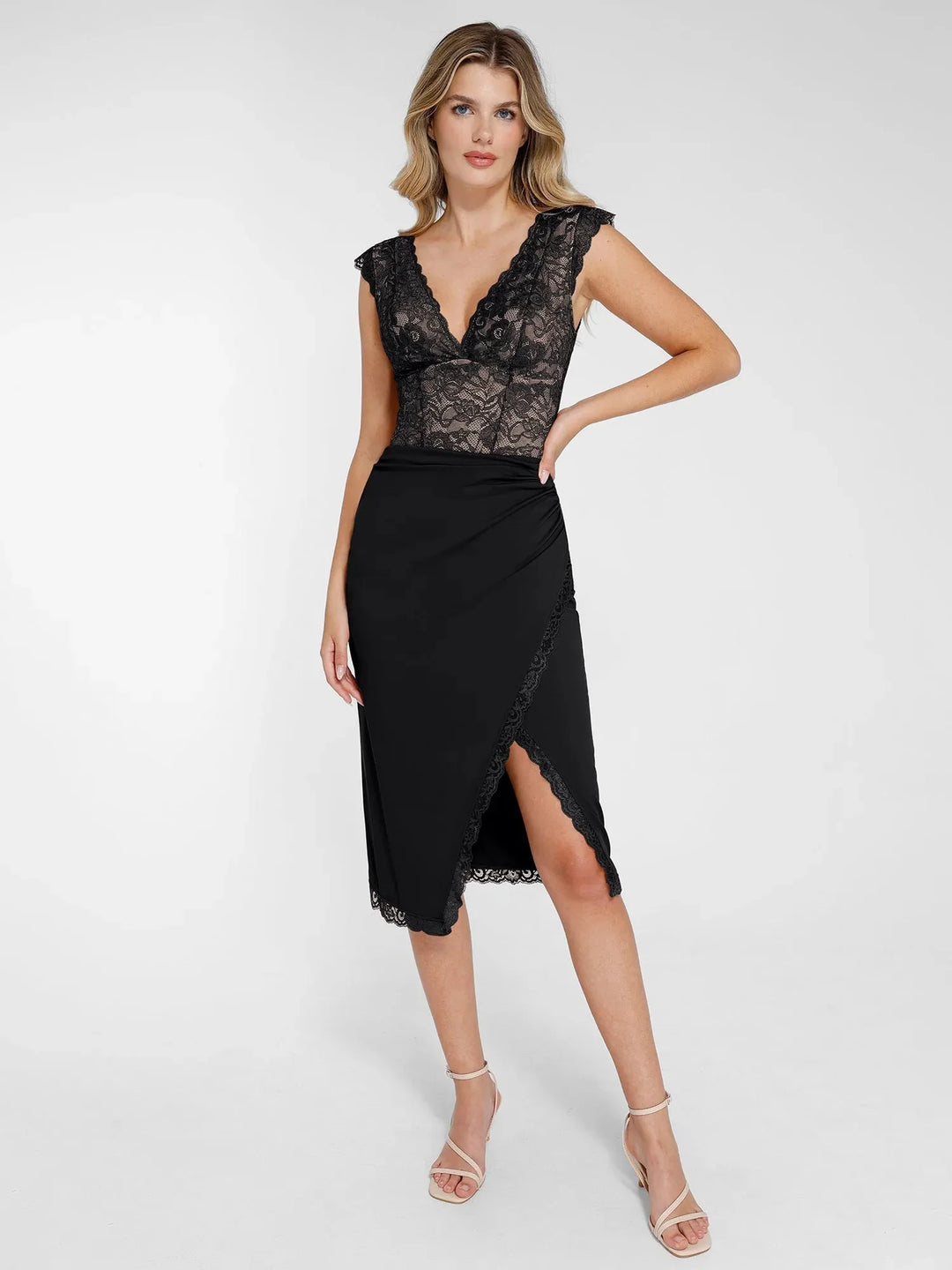 Shapewear Sculpting Lace Bodysuit or Midi Skirt or Shrug