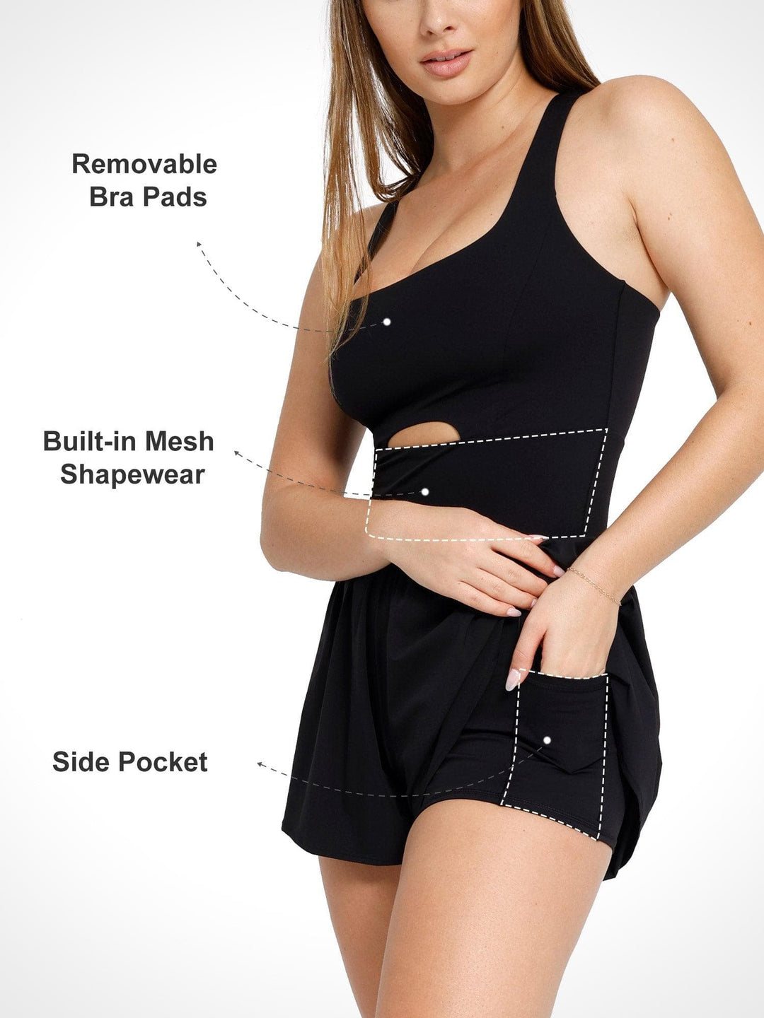 Shapewear Pet Hair Resistant Sculpting Workout Romper