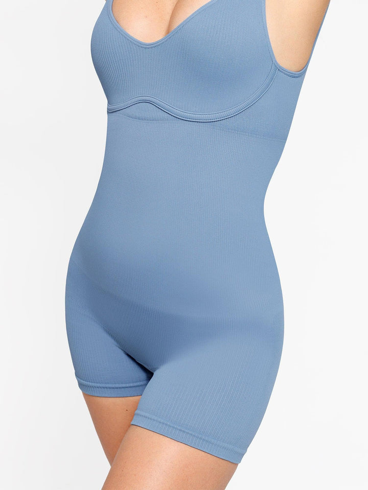 Shapewear Seamless Rib V-Neck Romper