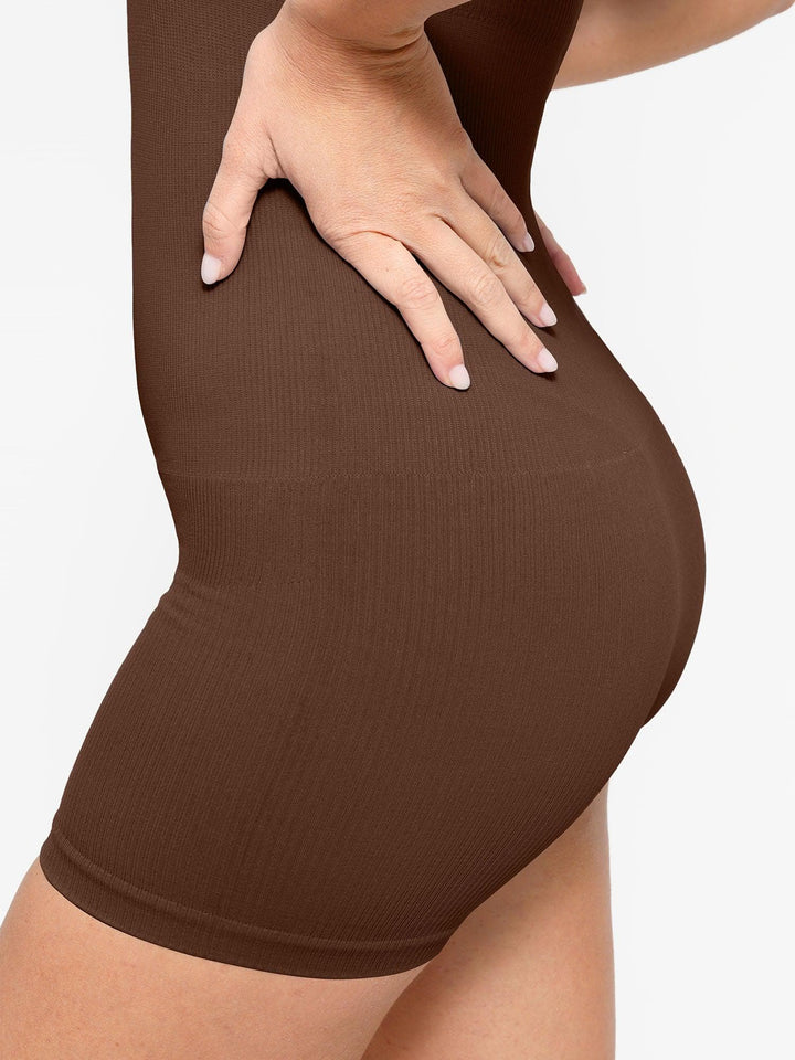 Shapewear Seamless Rib V-Neck Romper