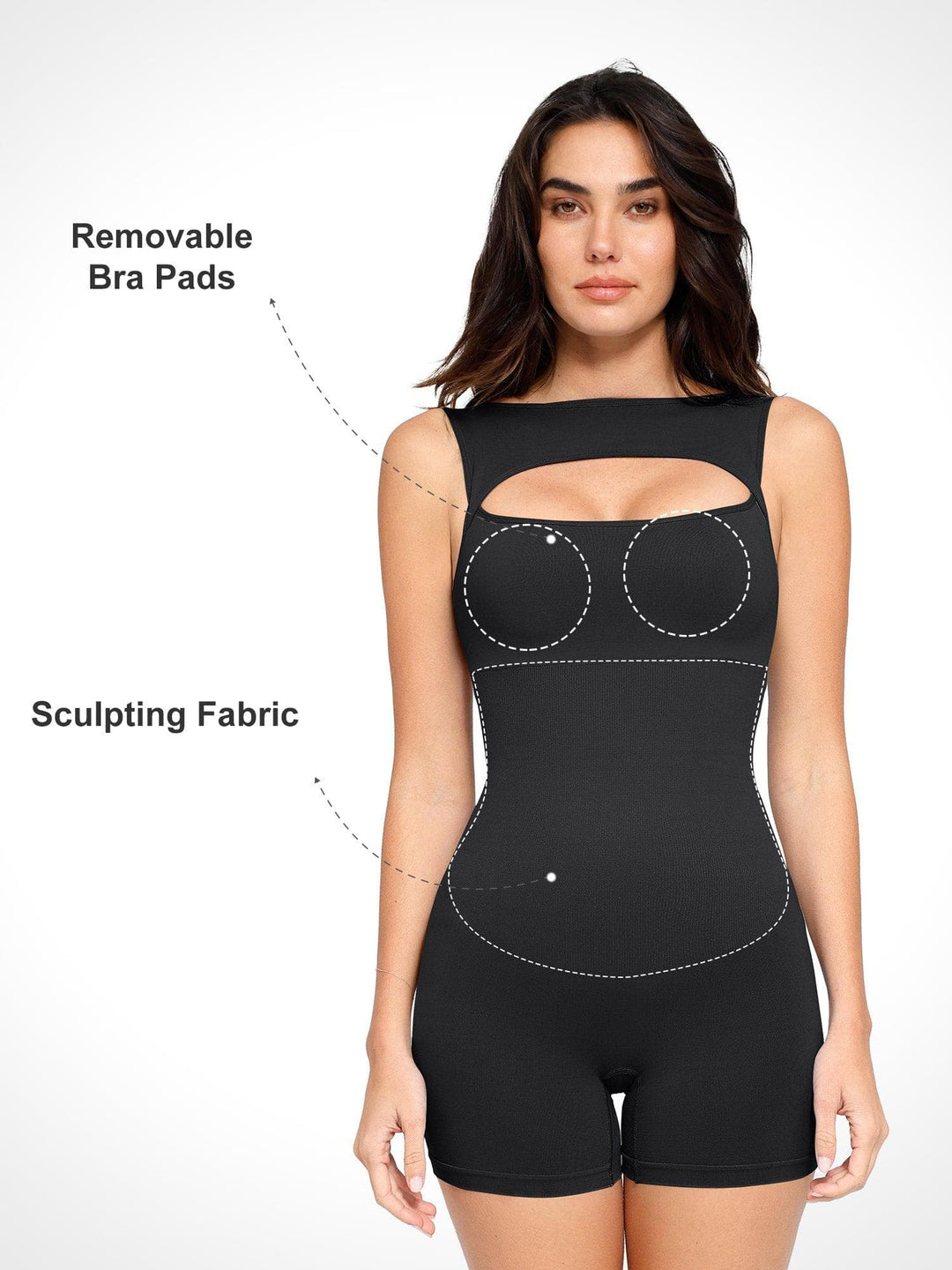 Shapewear Seamless Tummy Control Cut-Out Romper