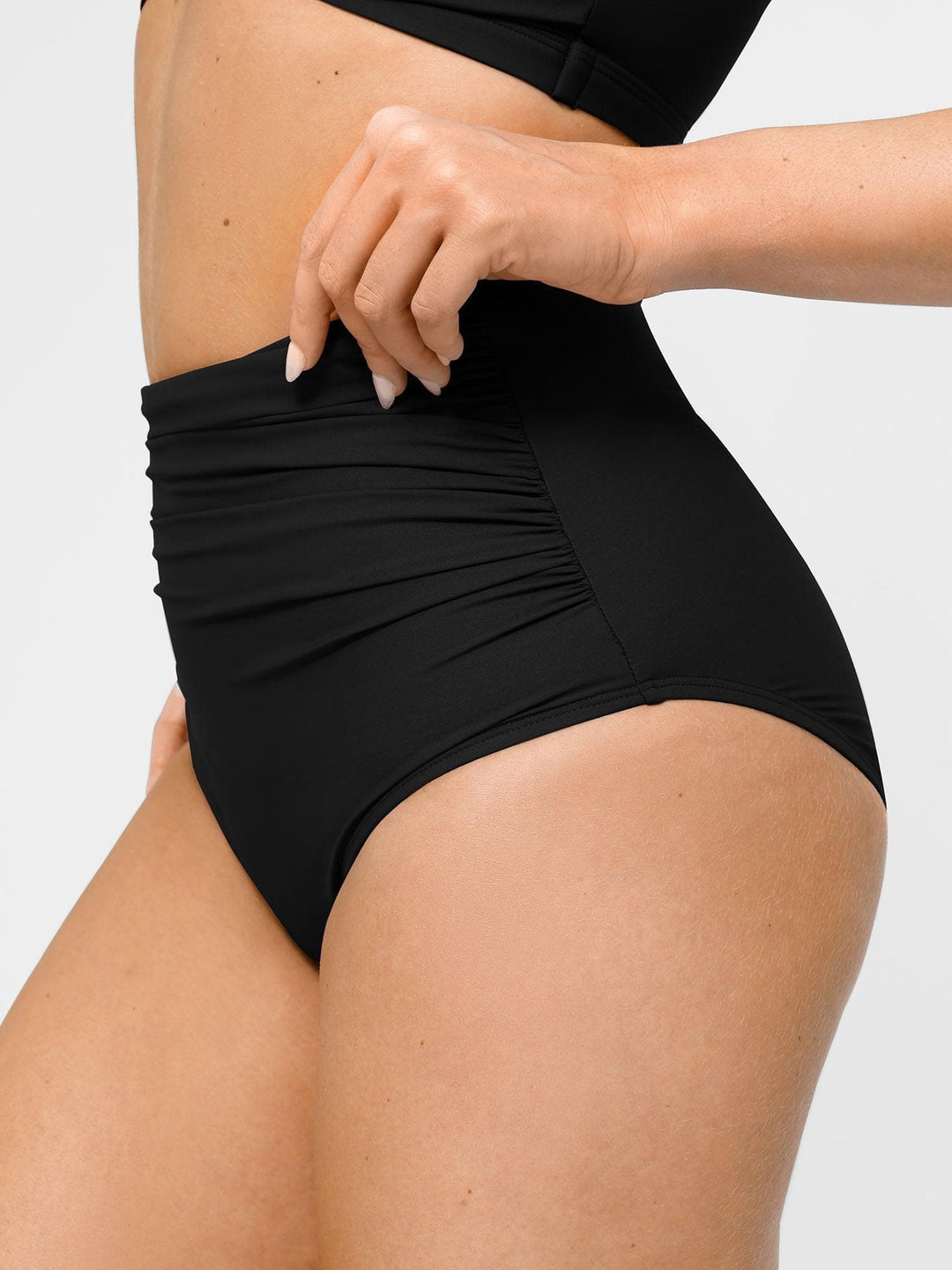 Shapewear Ruched High-Waist Sculpting Bikini Bottom