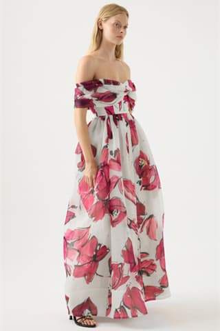 Riva Off-Shoulder Corset Maxi Dress